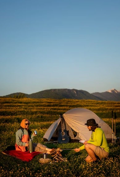 Schnellaufbau-Campingzelt in der Natur
